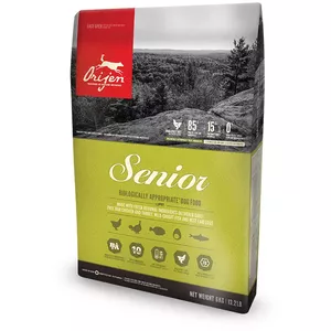 Sausā suņu barība Orijen Senior 6 kg — vistas, zivju un tītara, 38% olbaltumvielu, 15% tauku, bez graudiem