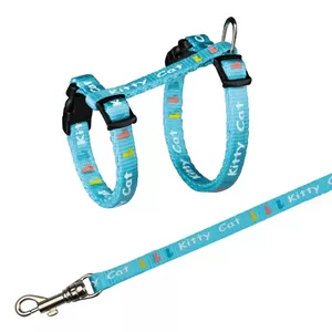 Halter harness Trixie 4181 for cats and small dogs — blue nylon, chest 21–33 cm, 8 mm strap