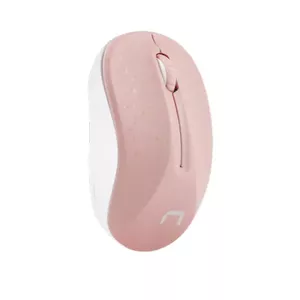 Bezvadu RF optiskā pele NATEC Toucan Office — ambidekstra, 1600 DPI, 3 pogas, ritenītis, balti-rozā