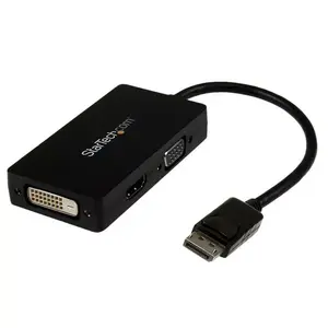 DisplayPort uz VGA/DVI/HDMI 3‑in‑1 ceļojumu A/V adapters StarTech DP2VGDVHD, 0.15 m, 1920×1200, 1080p, melns