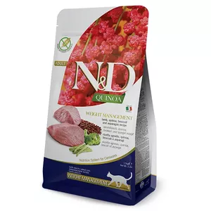 Dry cat food Farmina N&D Quinoa Adult Lamb 5 kg — adult cats, 40% protein, 9% fat, 8% moisture