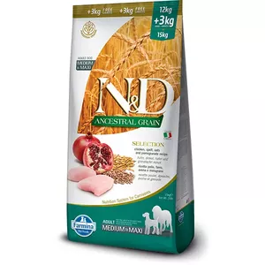Сухой корм для собак Farmina N&D Ancestral Grain Adult Chicken 15 кг — 27% белка, 16% жира