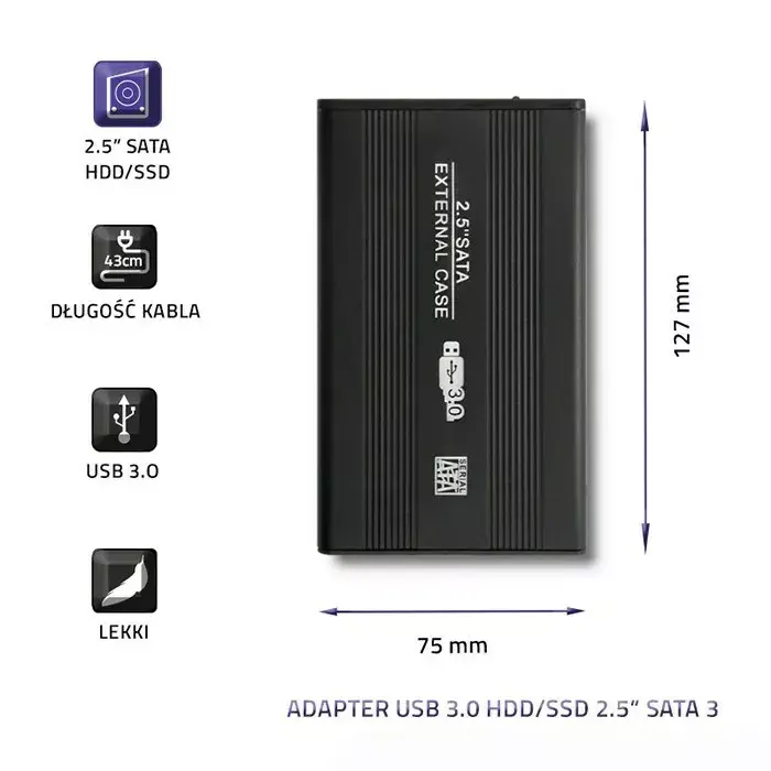 QOLTEC 51861 2.5" SATA3 HDD/SSD korpuss USB 3.0 Photo 6