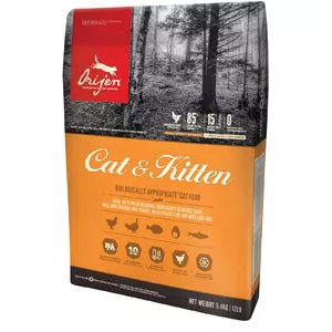 Сухой корм для кошек Orijen Cat & Kitten 1.8 кг — курица, 40% белка, 20% жира, для котят
