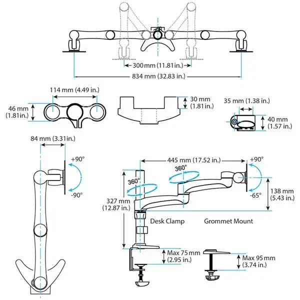 StarTech ARMDUAL dual articulating monitor arm Photo 7
