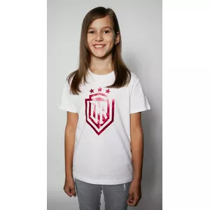 Dinamo Rīga Atribūtika Dinamo  CHILDREN'S T-SHIRT 10Y «DINAMO» WITH RED METALLIC PRINTING White