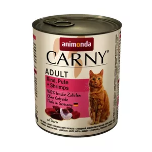 Wet cat food animonda Carny can 800 g — adult, turkey & beef, protein 11.5%, moisture 79%