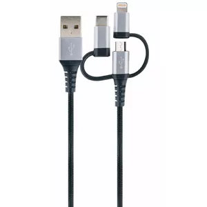 Schwaiger LKU 100 USB кабель 1,5 m USB 2.0 USB A Micro-USB B Черный, Серебристый