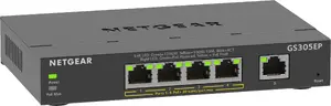 NETGEAR GS305EP pārvaldāms L2/L3 Gigabit Ethernet slēdzis ar 5 portiem, PoE+ atbalstu, 10 Gbit/s komutācijas jaudu un līdzstrāvas barošanu