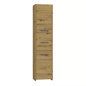 Шкаф для ванной top e shop S43 ARTISAN — напольный дуб, 6 полок, 400×300×1700 мм
