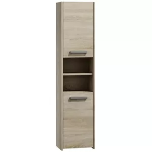 Vannas istabas uzglabāšanas skapis top e shop S40 SONOMA — Ozolkoka rāmis, brīvi stāvošs, 6 plaukti, 400×300×1700 mm