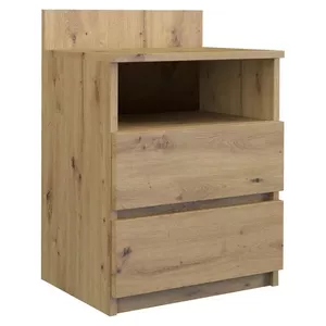 Тумба прикроватная top e shop M1 ARTISAN, дубовый шпон, 2 ящика, 400×320×590 мм