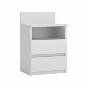 Topeshop M1 BIEL MAT nightstand/bedside table 2 drawer(s) White