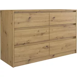 Комод top e shop K120 ARTISAN 2X3, цвет дуб, 6 ящиков, 750×400×1200 мм