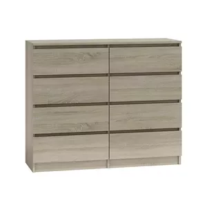 Комод top e shop M8 120 SONOMA, 8 ящиков, дуб (SONOMA), 1200×400×970 мм, ДСП