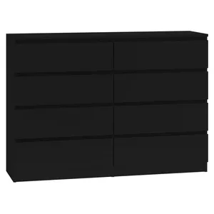 Комод top e shop M8 140 CZERŃ — 8 ящиков, ЛДСП, 1380×400×970 мм, черный