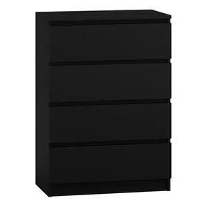 Комод Topeshop M4 CZERŃ Черный 4 ящика ДСП
