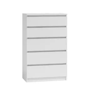 Комод Top e Shop M5 BIEL, 5 ящиков, белый, ЛДСП, 700×400×1120 мм