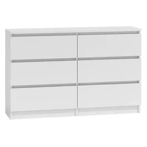 Комод top e shop M6 120 BIEL 2X3 — 6 ящиков, белый, 1200×300×770 мм, ДСП