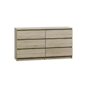 Chest of drawers top e shop M6 140 SON 2X3, oak finish, 6 drawers, 1380×400×770 mm