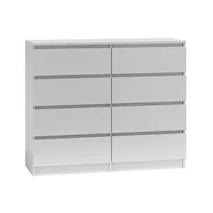 Комод top e shop M8 120 BIEL — 8 ящиков, белый, 1200×400×970 мм, ДСП