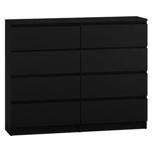 Chest of drawers Topeshop M8 120 CZERŃ Black 8 drawers