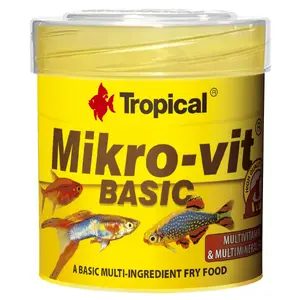 Сухой корм для рыб Tropical Mikro-Vit Basic хрустящий, 32 г (0,05 л) — белок 48%, жир 8%