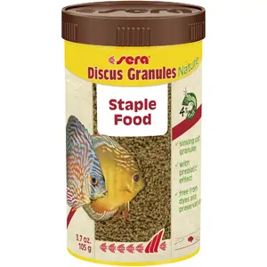 Сухой корм для аквариумных рыб sera Discus Granules Nature, гранулы, 0.105 кг (0.25 л), белок 52.4%
