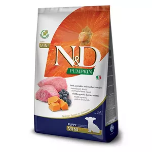 Сухой корм для собак Farmina N&D Pumpkin Puppy Blueberry Lamb 2,5 кг — беззерновой, 31% белка, 22% жира, для мелких пород (2–10 кг)