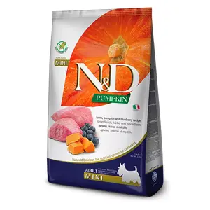 Dry Dog Food Farmina N&D Pumpkin LAMB & BLUEBERRY ADULT MINI, 2.5 kg, grain-free, 28% protein, 18% fat