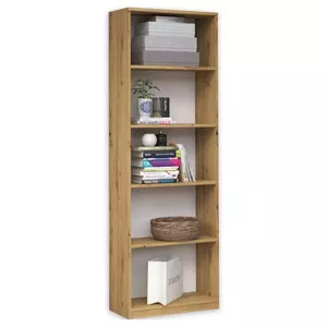 Офисная книжная полка top e shop R40 ARTISAN, дуб, 5 полок, 400×300×1820 мм, каркас из ДСП