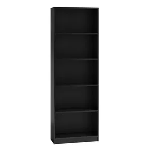 Офисная книжная полка top e shop R40 CZERŃ — 5 полок, ЛДСП, 400×300×1820 мм, чёрная