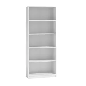 Книжный шкаф Topeshop R60 BIEL 5 полок Белый ДСП