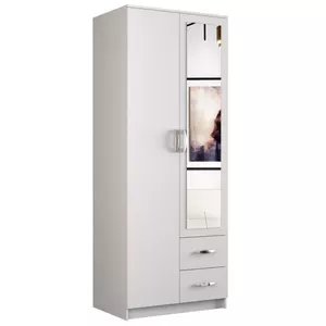 Шкаф top e shop ROMANA 80 BIEL L — 800×520×2050 мм, 5 полок, 2 двери, белый