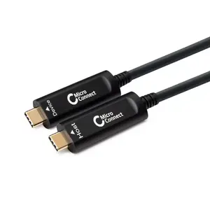 USB-C cable MicroConnect MC-USB3.1C15OP 15 m, USB 3.2 Gen 2 (10 Gbps), black, gold-plated contacts
