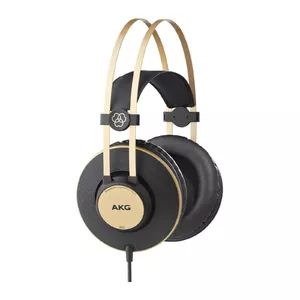 AKG vadu pāri ausīm austiņas K92 — galvas saite, cirkumoraļa, 16–22000 Hz, kabelis 3 m, 200 g, melni/zelta