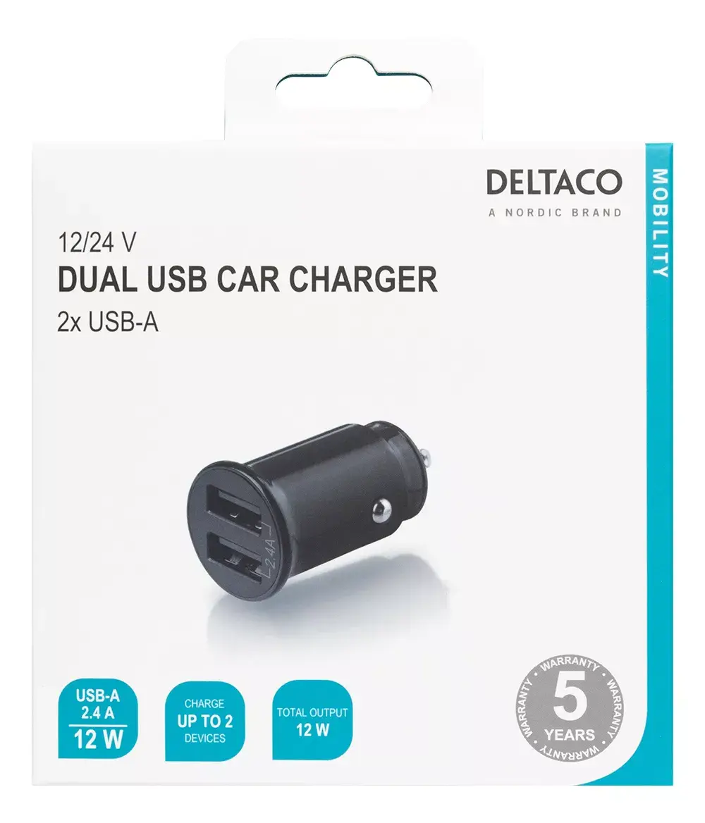 Auto lādētājs Deltaco USB-CAR124 Photo 3