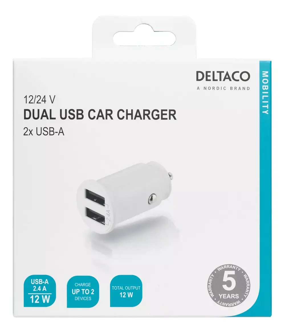 Автомобильное зарядное устройство Deltaco USB-CAR125 Photo 3