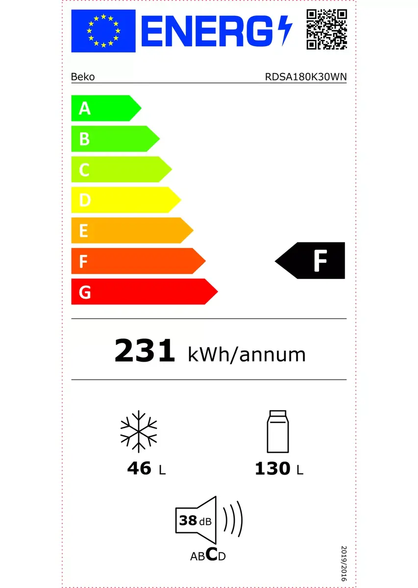 Ledusskapis‑saldētava BEKO RDSA180K30WN Photo 3
