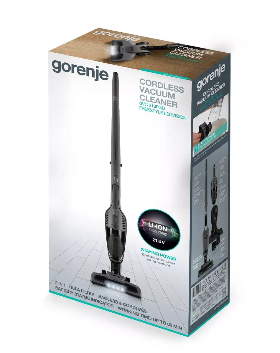 Gorenje SVC216FGD пылесос 2-в-1 Photo 3
