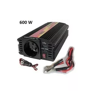 Sprieguma invertors CARSPA CAR600U-122 12V uz 230V 600W ar USB