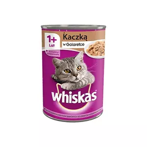 Влажный корм для кошек Whiskas Утка 400 г (консерва) для взрослых, белок 8%, жир 3,5%