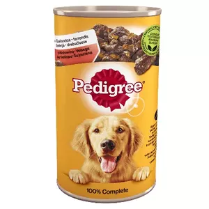 Влажный корм для собак Pedigree Beef Adult 1,2 кг — говяжий вкус, влажность 82,5%, белок 7,2%