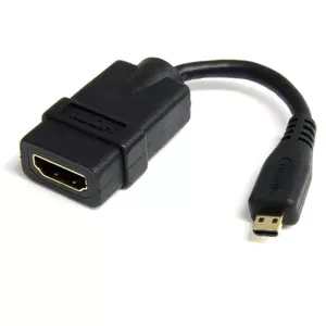 Micro HDMI (Type D) uz HDMI (Type A) adapteris StarTech — 4K@30Hz, HDMI 1.4b, 0.127 m, zelta pārklājuma kontakti