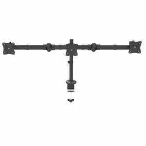 Desk Mount Triple Monitor Arm StarTech ARMTRIO — Articulating height-adjustable pole mount for three 13–24" screens, VESA 75x75–100x100, max load 24 kg, clamp/grommet