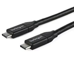 USB-C to USB-C Cable 1 m (3 ft) StarTech – USB 2.0, 5A Power Delivery, male-to-male, nickel contacts, black