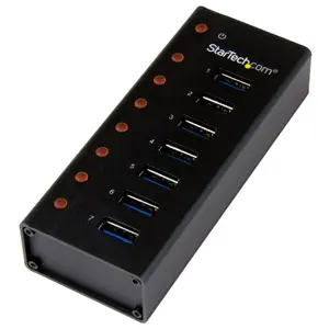 USB-хаб 7 портов StarTech.com ST7300U3M — 7× USB 3.2 Gen 1 Type-A, Host Type-B, алюминиевый корпус, настольный или настенный монтаж