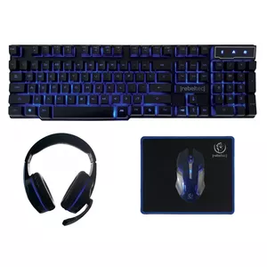 Keyboard Mouse included Rebeltec SHERMAN Gaming USB QZERTY English Black