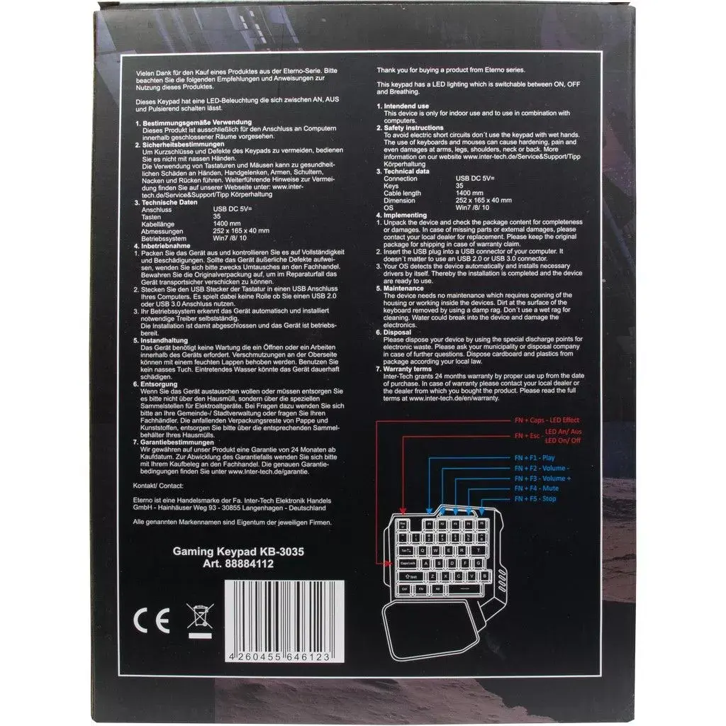 Клавиатура Inter-Tech KB-3035 Gaming USB Photo 4