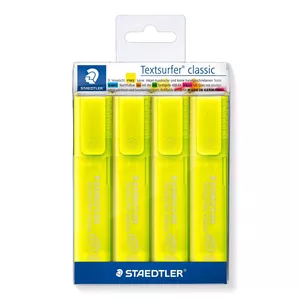 Marķieris Staedtler 364-1P WP4 Plakanā uzgaļa Dzeltenā 4 gab.
